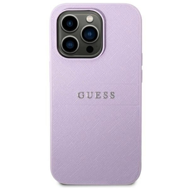 Guess Saffiano Strap Dėklas skirtas iPhone 14 Pro Max 6.7&quot; - Violetinis 2