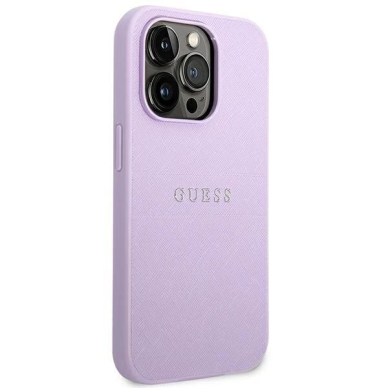 Guess Saffiano Strap Dėklas skirtas iPhone 14 Pro Max 6.7&quot; - Violetinis 3