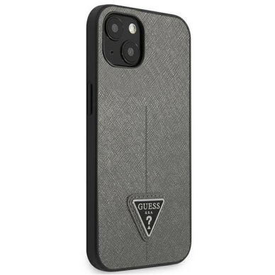 Guess SaffianoTriangle Logo Dėklas skirtas iPhone 13 / 14 / 15 6.1&quot; - Sidabrinis 3