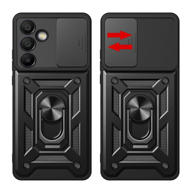Hybrid Armor Camshield dėklas su pastatymo funkcija ir kameros apsauga Samsung Galaxy A36 - juodas 1