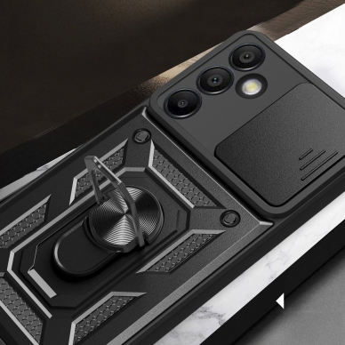 Hybrid Armor Camshield dėklas su pastatymo funkcija ir kameros apsauga Samsung Galaxy A36 - juodas 2