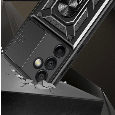 Hybrid Armor Camshield dėklas su pastatymo funkcija ir kameros apsauga Samsung Galaxy A36 - juodas 7