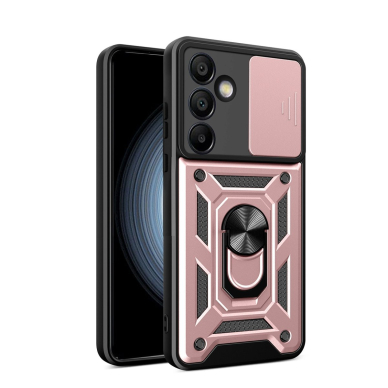 Hybrid Armor Camshield dėklas su pastatymo funkcija ir kameros apsauga Samsung Galaxy A36 - rožinis