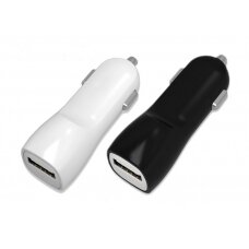 Įkroviklis automobilinis Tellos su USB jungtimi (dual) (1A+2A) juodas