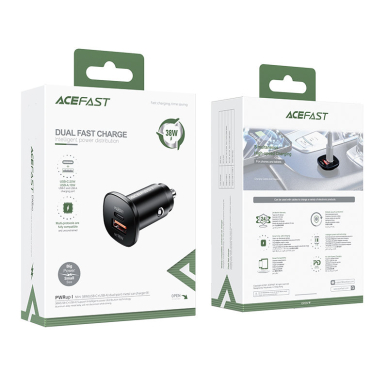 Įkroviklis Acefast 38W USB Type C / USB Juodas (B1) 4