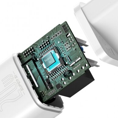 Akcija! Įkroviklis Baseus Super 20 W USB Type C - Lightning 1 m Baltas (TZCCSUP-B02) 9