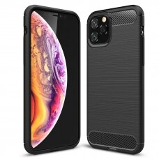 Iphone 12 / 12 pro  dėklas carbon lux silikonas juodas