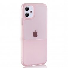 Iphone 12 pro max dėklas Window Case silikonas rožinis