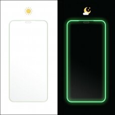 iPhone 7/8/SE 2020/SE 2022 LCD apsauginis stikliukas FLUO šviečiantis Žaliais kraštais