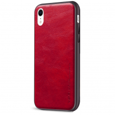 Iphone XR dėklas X-Level Earl III pu oda ir tpu raudonas