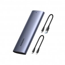 Išorinis Diskas Ugreen external SSD drive M.2 housing case USB 3.2 Gen 2 (SuperSpeed USB 10 Gbps) + Kabelis USB Type C 0,5m Pilkas(CM400 10902)