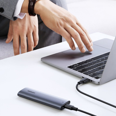 Išorinis Diskas Ugreen external SSD drive M.2 housing case USB 3.2 Gen 2 (SuperSpeed USB 10 Gbps) + Kabelis USB Type C 0,5m Pilkas(CM400 10902) 3