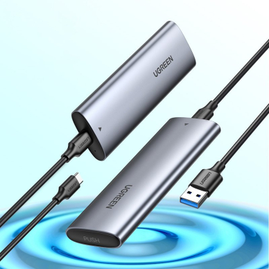 Išorinis Diskas Ugreen external SSD drive M.2 housing case USB 3.2 Gen 2 (SuperSpeed USB 10 Gbps) + Kabelis USB Type C 0,5m Pilkas(CM400 10902) 9