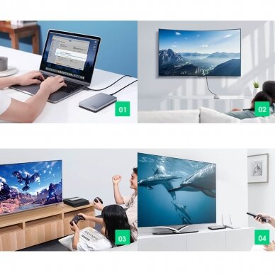 Išorinis Kietasis Diskas Ugreen 2,5" Korpusas SATA 3.0 6Gbps Pilkas + USB - USB Type C Kabelis 0,5m (CM300) 9