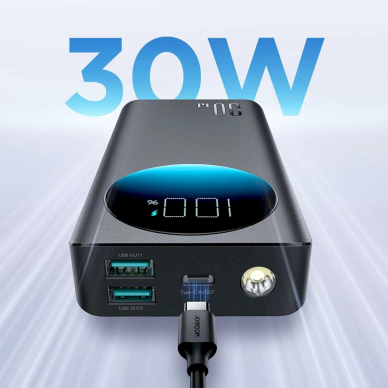 Joyroom JR-PBF03 30W 30000mAh powerbank + USB-A - USB-C Kabelis 0.25m - Juodas 7