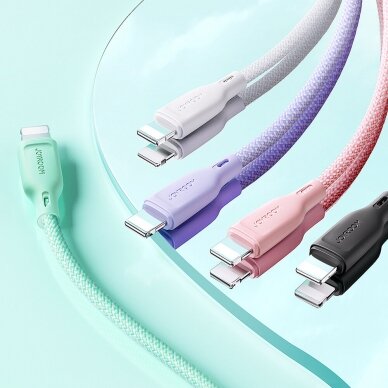 Joyroom Multi-Color Series SA34-AC6 USB-A / USB-C Cable 100W Fast Transfer 1m - Green 10