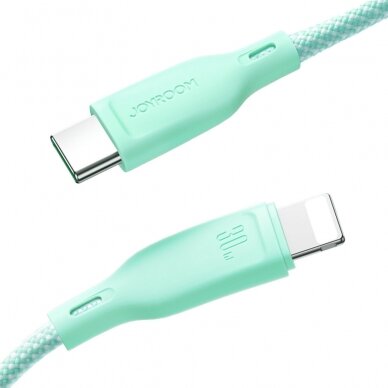 Joyroom Multi-Color Series SA34-AC6 USB-A / USB-C Cable 100W Fast Transfer 1m - Green 2
