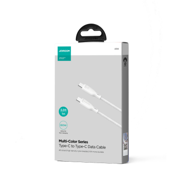 Joyroom Multi-Color Series SA34-CC3 USB-C / USB-C Cable 60W Fast Transfer 1m - White 4