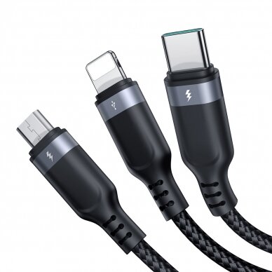 Joyroom Multi-Use Series 3-in-1 cable S-1T3018A18 Lightning USB-C micro USB 1.2m - black 2