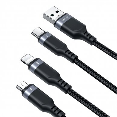 Joyroom Multi-Use Series 3-in-1 cable S-1T3018A18 Lightning USB-C micro USB 1.2m - black 3