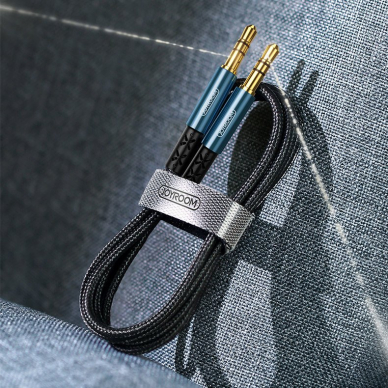 Joyroom stereo audio AUX Kabelis 3,5 mm 1 m Juodas (SY-10A1) 1