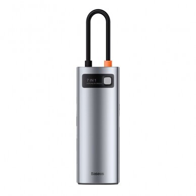 Jungčių Daugiklis Baseus Metal Gleam Series 7-in-1 multifunctional type-C HUB docking station HDMI TF cards PD Pilkas (WKWG020113) UGLX912 6
