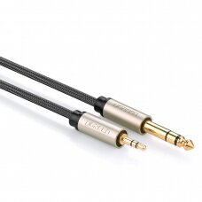 Kabelis Ugreen audio cable TRS mini jack 3.5mm - jack 6.35mm 2m Pilkas
