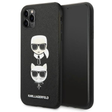 Karl Lagerfeld Saffiano Karl&Choupette Head Dėklas skirtas iPhone 11 Pro 5.8&quot; - Juodas