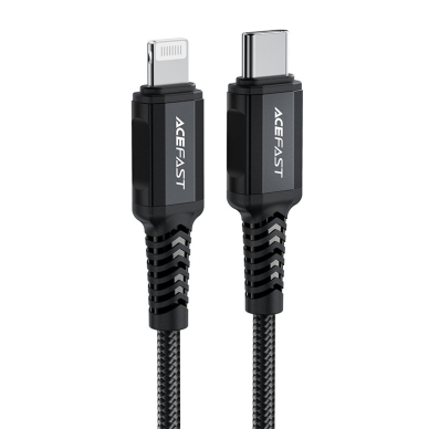 Kabelis Acefast MFI USB Type C - Lightning 1,8m, 30W, 3A Juodas (C4-01 C) 7