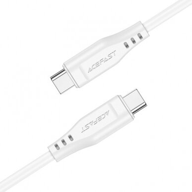 Kabelis Acefast USB Type C - USB Type C 1.2m, 60W (20V / 3A) Baltas (C3-03) 1