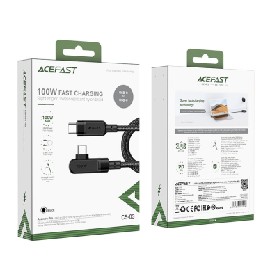 Kabelis Acefast USB Type C - USB Type C 2m, Juodas (C5-03) 4