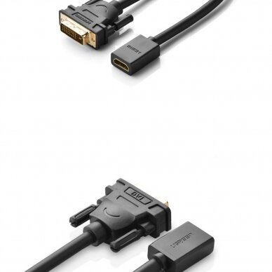 Kabelis Ugreen adapter cable DVI (male) - HDMI (female) 0.15m Juodas (20118) 3