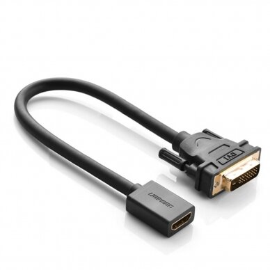 Kabelis Ugreen adapter cable DVI (male) - HDMI (female) 0.15m Juodas (20118) 5