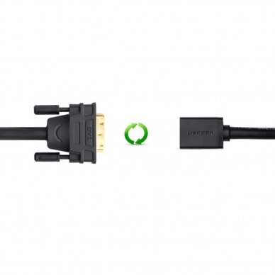 Kabelis Ugreen adapter cable DVI (male) - HDMI (female) 0.15m Juodas (20118) 7