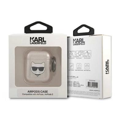 Karl Lagerfeld Glitter Choupette Dėklas skirtas AirPods 1 / 2 - Auksinis 3