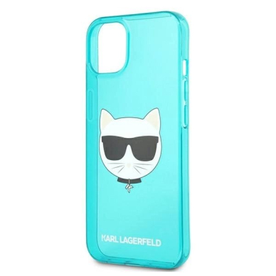 Karl Lagerfeld Glitter Choupette Fluo dėklas skirtas iPhone 13 mini 5.4" - mėlynas 5