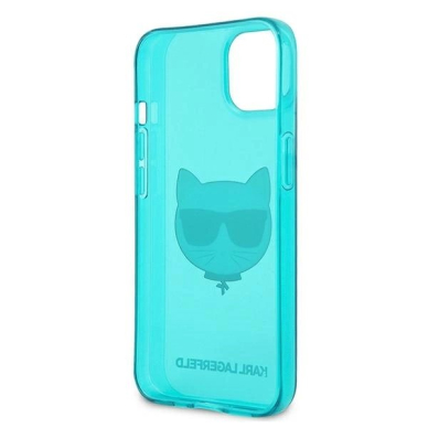 Karl Lagerfeld Glitter Choupette Fluo dėklas skirtas iPhone 13 mini 5.4" - mėlynas 6
