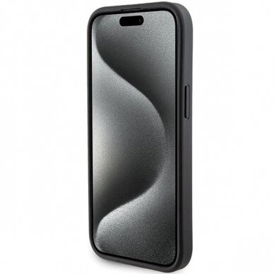 Karl Lagerfeld Gripstand Saffiano Choupette Pins Dėklas skirtas iPhone 15 Plus / 14 Plus - Juodas 4