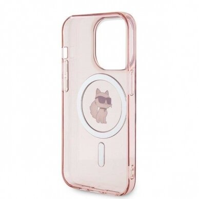 Karl Lagerfeld IML Choupette MagSafe dėklas iPhone 14 Pro Max - Rožinis 6