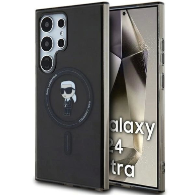 Karl Lagerfeld IML Ikonik MagSafe Dėklas skirtas Samsung Galaxy S24 Ultra - Juodas