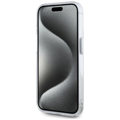Karl Lagerfeld IML Metal Karl Head MagSafe Dėklas skirtas iPhone 15 Pro Baltas 4