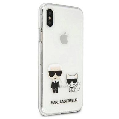 Karl Lagerfeld Karl & Choupette iPhone X / Xs Dėklas - Permatomas 3