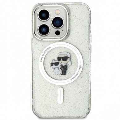 Karl Lagerfeld Karl&amp;Choupette Glitter MagSafe case for iPhone 15 Pro - transparent 2