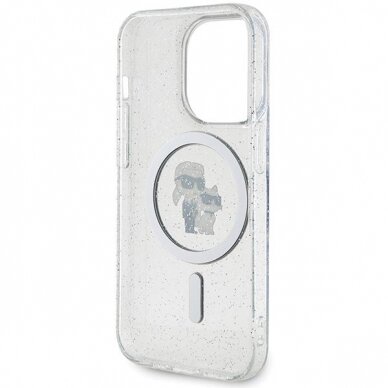 Karl Lagerfeld Karl&amp;Choupette Glitter MagSafe case for iPhone 15 Pro - transparent 6