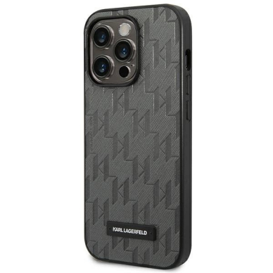 Karl Lagerfeld KLHCP14LSAKLHPG iPhone 14 Pro 6.1 &quot;hardcase Pilkas / Pilkas Saffiano Mono Metal Logo 1