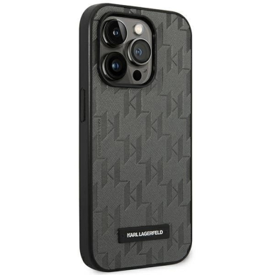 Karl Lagerfeld KLHCP14LSAKLHPG iPhone 14 Pro 6.1 &quot;hardcase Pilkas / Pilkas Saffiano Mono Metal Logo 3