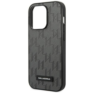 Karl Lagerfeld KLHCP14LSAKLHPG iPhone 14 Pro 6.1 &quot;hardcase Pilkas / Pilkas Saffiano Mono Metal Logo 5