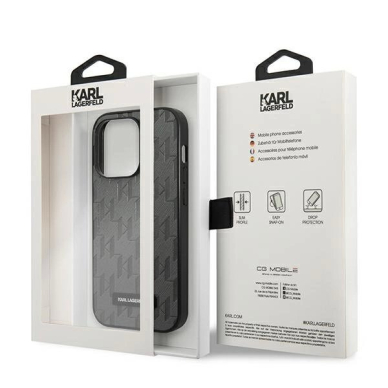 Karl Lagerfeld KLHCP14LSAKLHPG iPhone 14 Pro 6.1 &quot;hardcase Pilkas / Pilkas Saffiano Mono Metal Logo 7