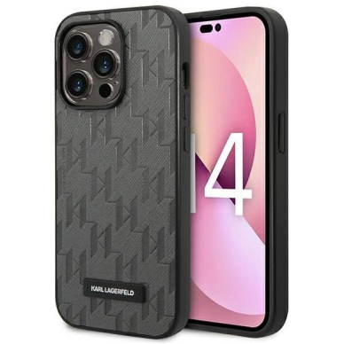Karl Lagerfeld KLHCP14LSAKLHPG iPhone 14 Pro 6.1 &quot;hardcase Pilkas / Pilkas Saffiano Mono Metal Logo