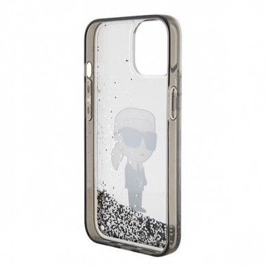 Karl Lagerfeld KLHCP15SLKKNSK iPhone 15 6.1" transparent hardcase Liquid Glitter Ikonik 6